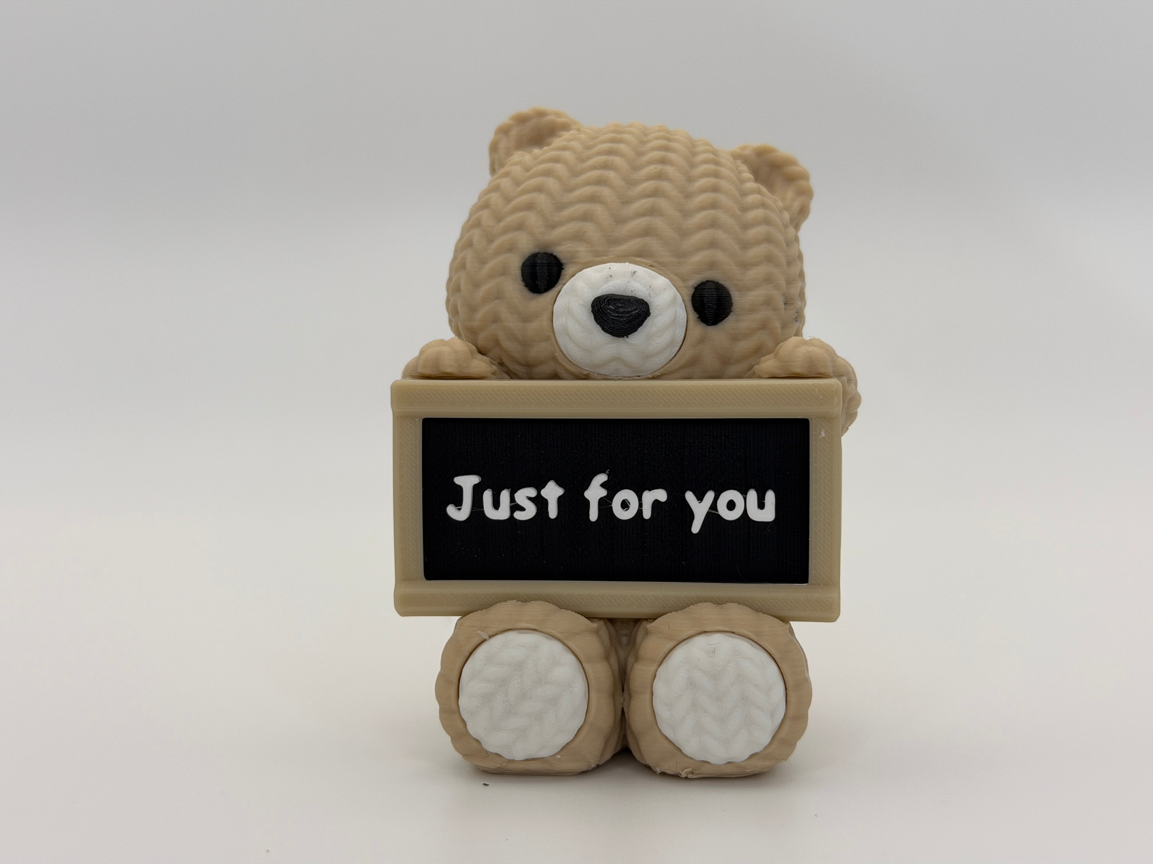 Knitted Effect Bear with personalised message board