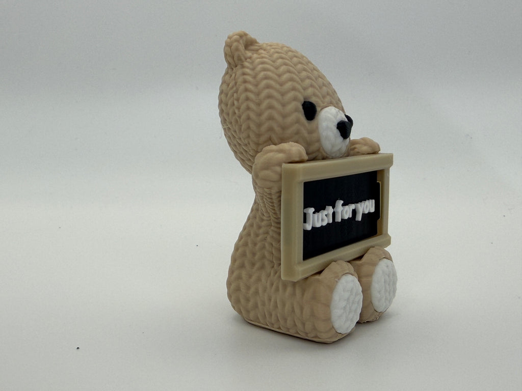 Knitted Effect Bear with personalised message board