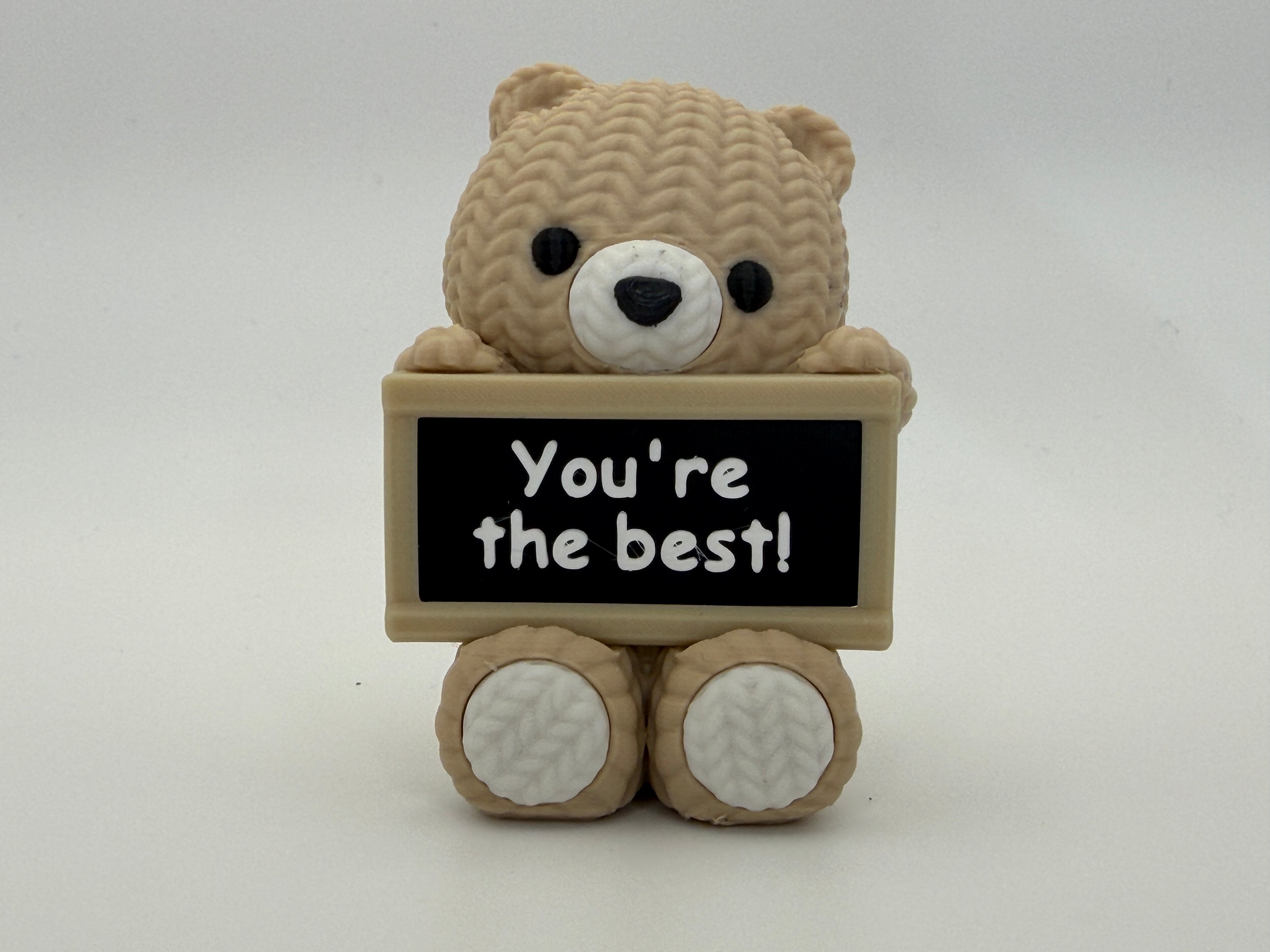 Knitted Effect Bear with personalised message board