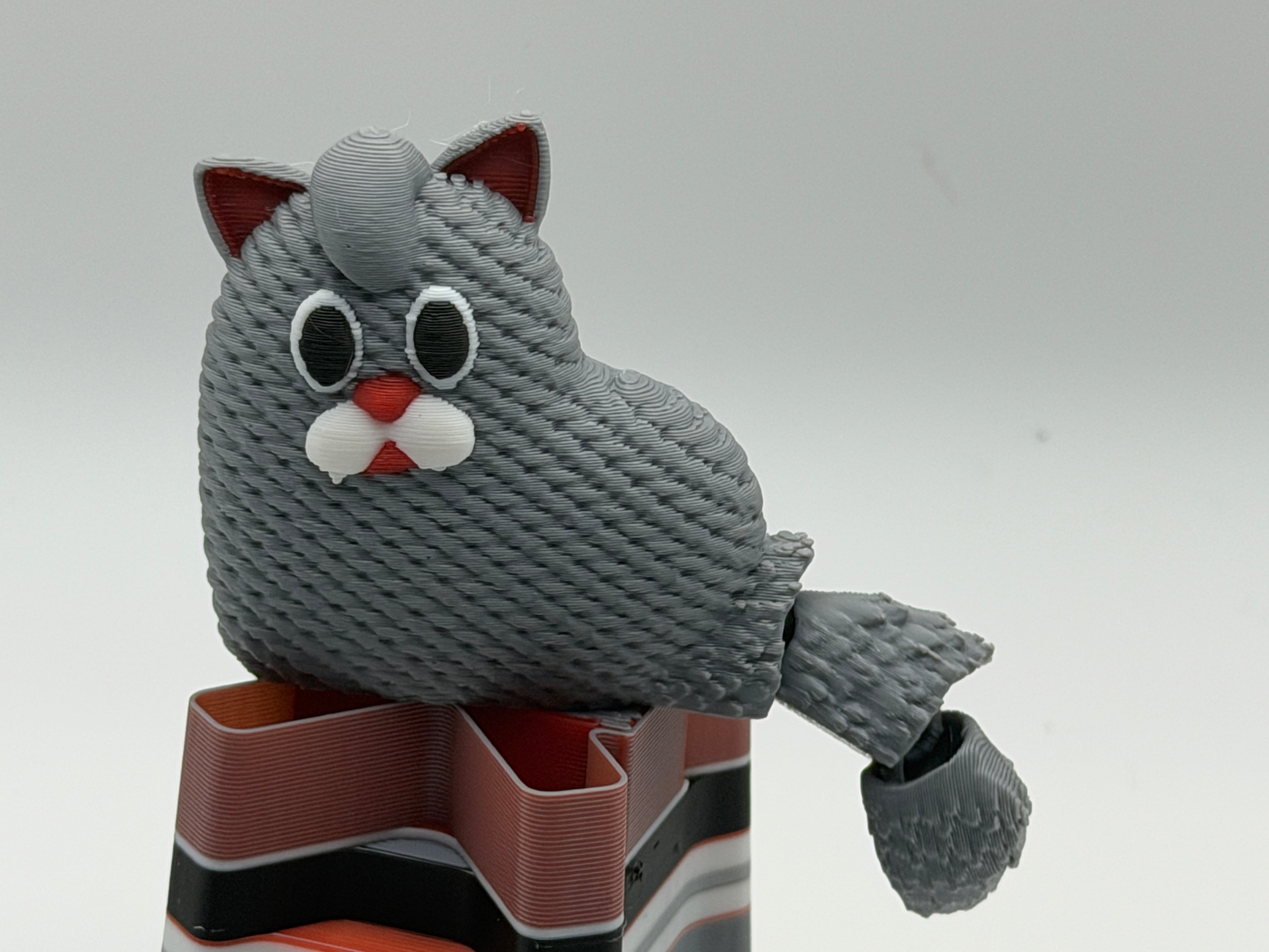 Knitted effect Cat with flexi tail