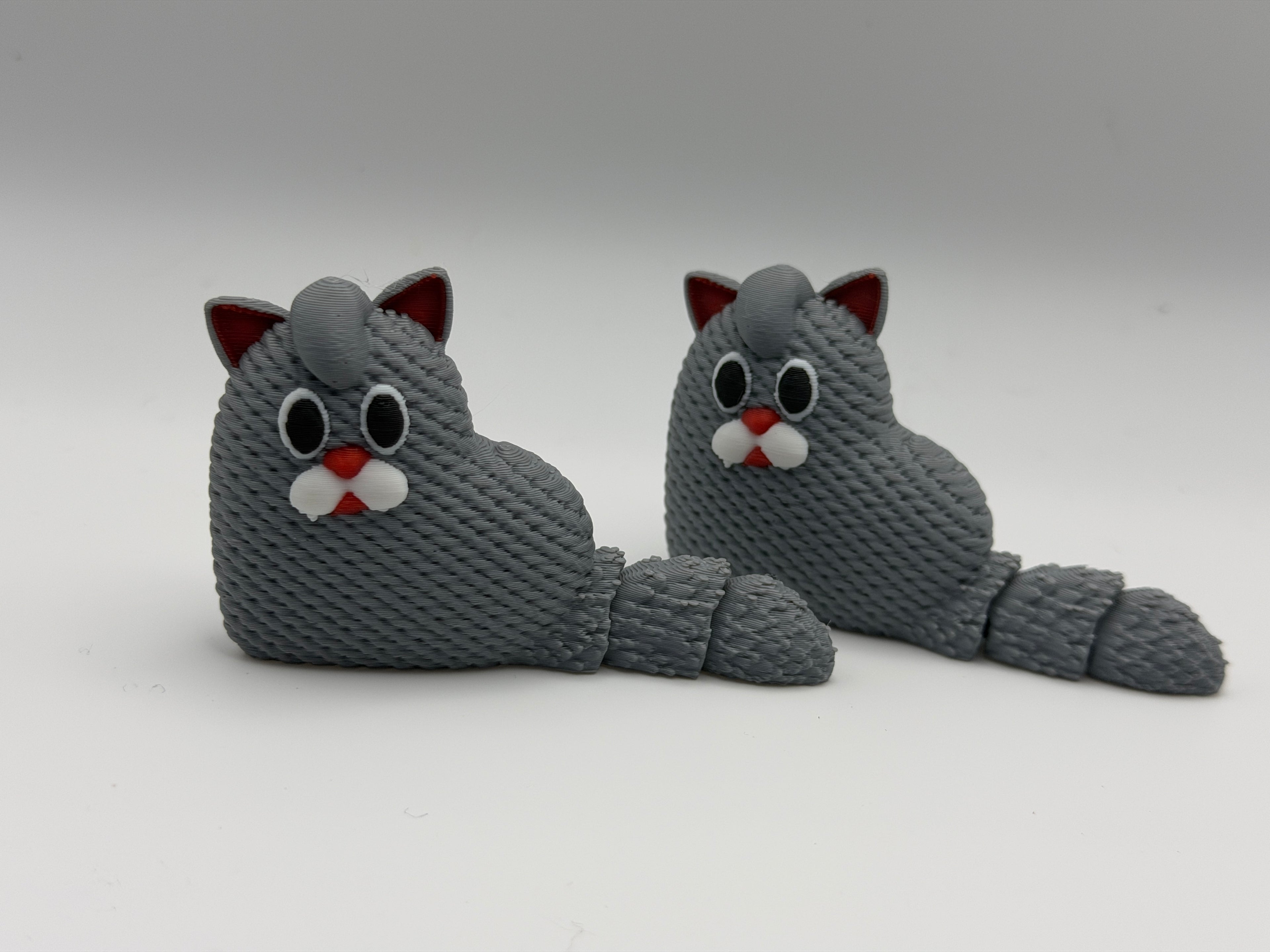 Knitted effect Cat with flexi tail