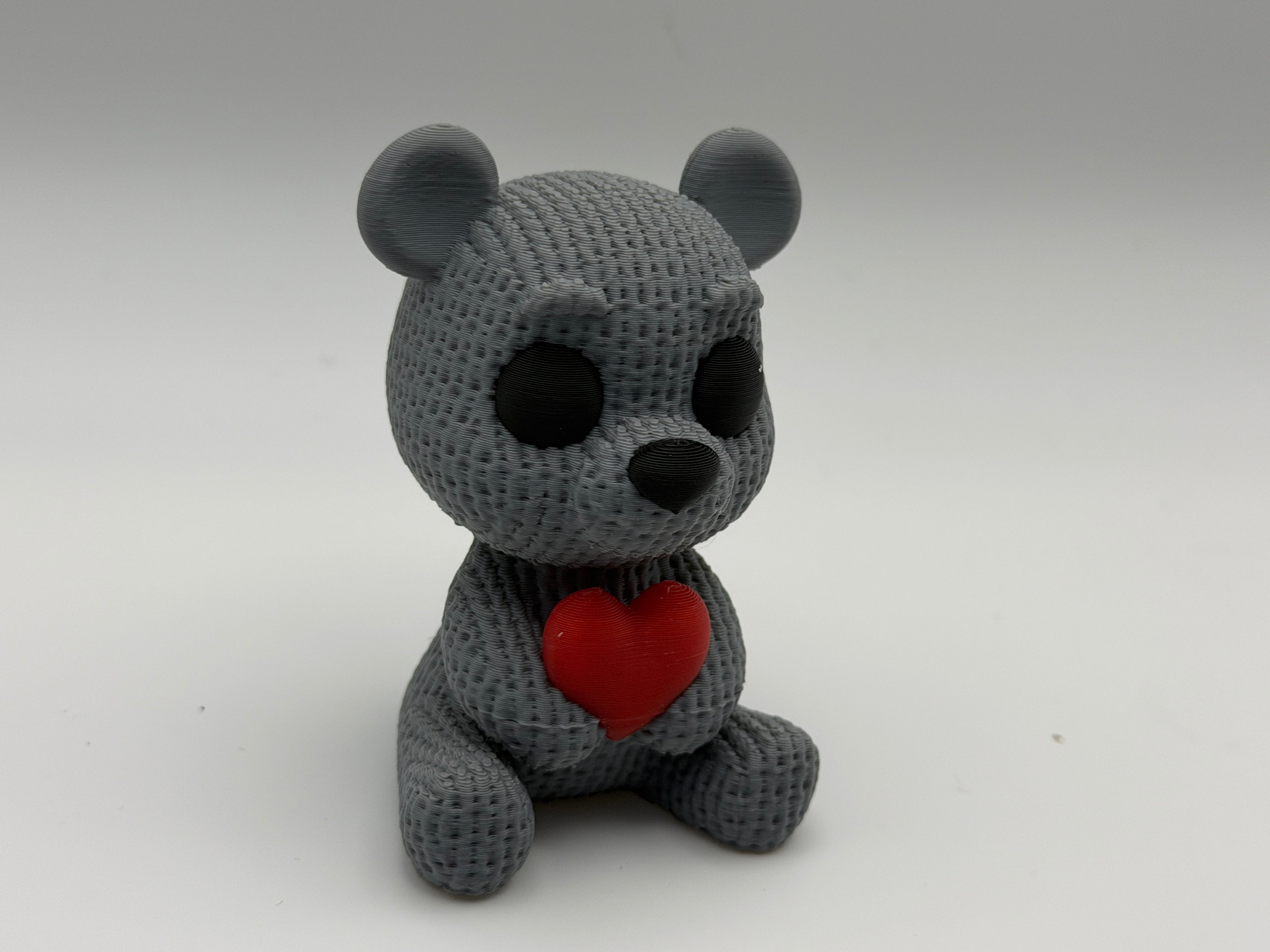 Cute Knitted effect Valentines Bear holding a heart
