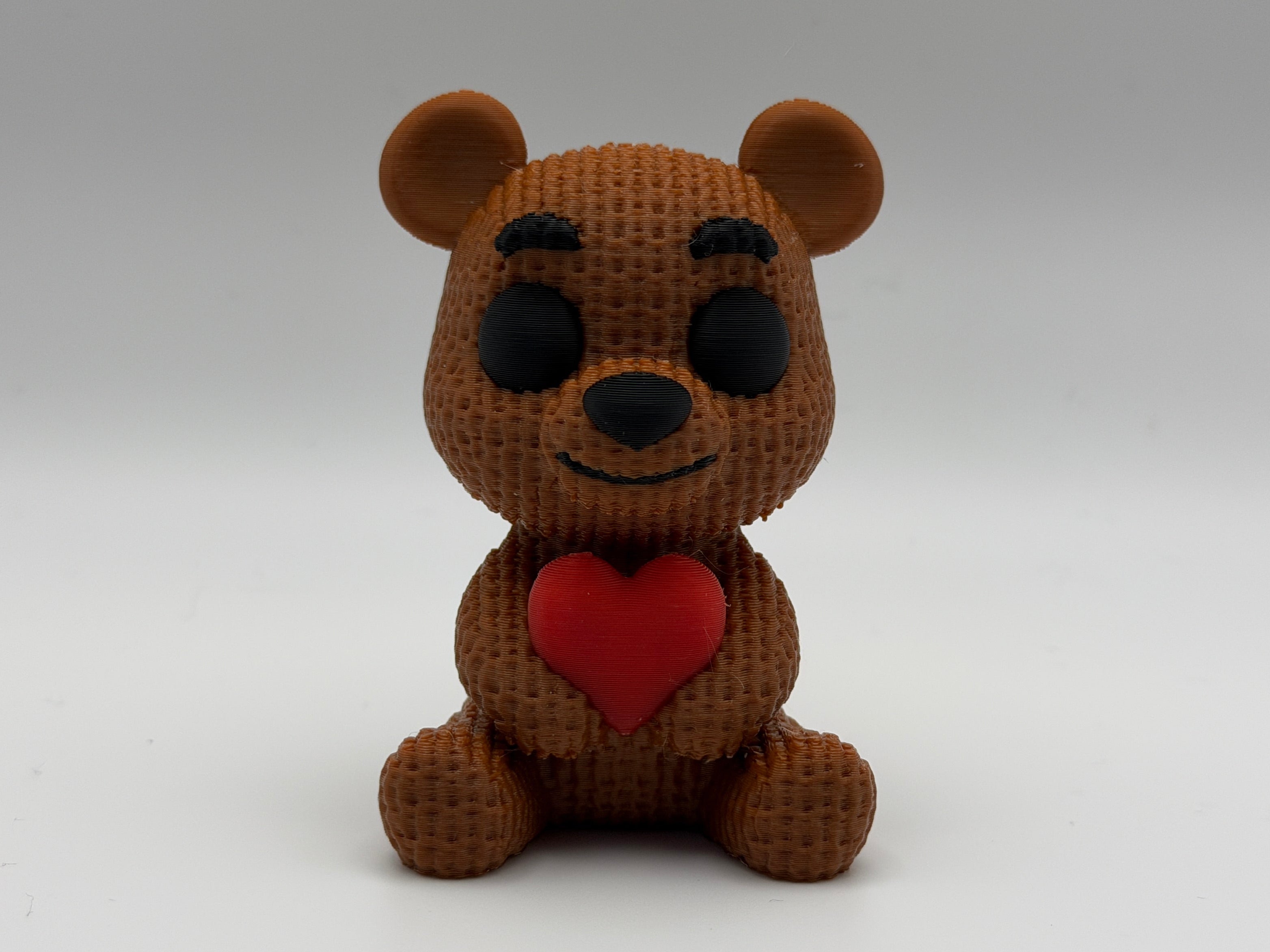 Cute Knitted effect Valentines Bear holding a heart