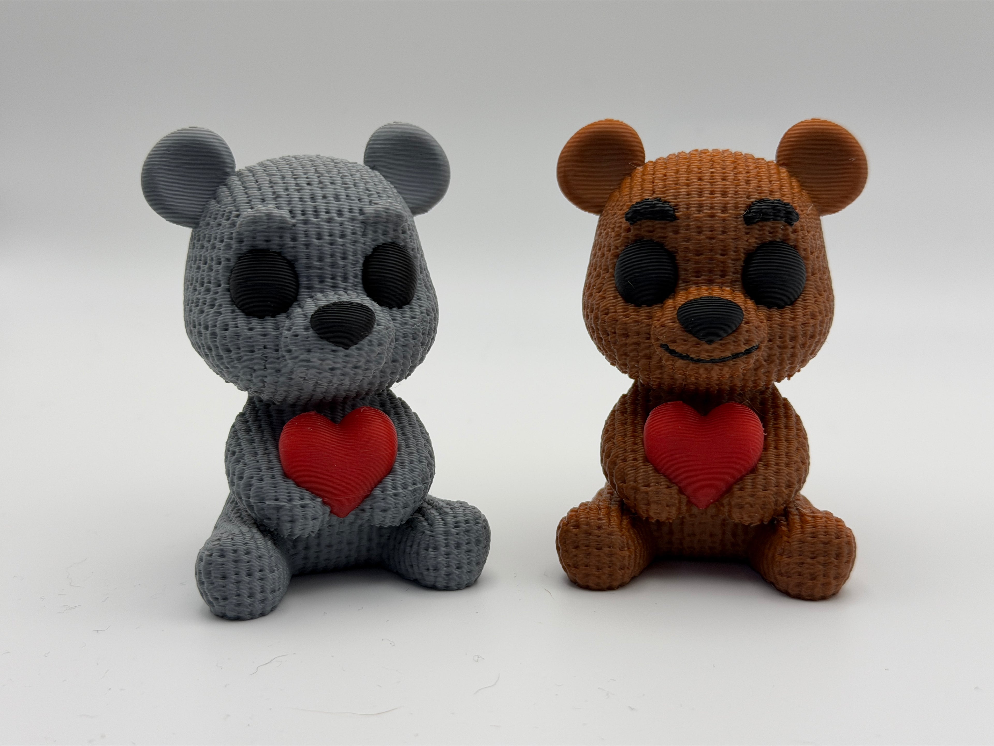 Cute Knitted effect Valentines Bear holding a heart