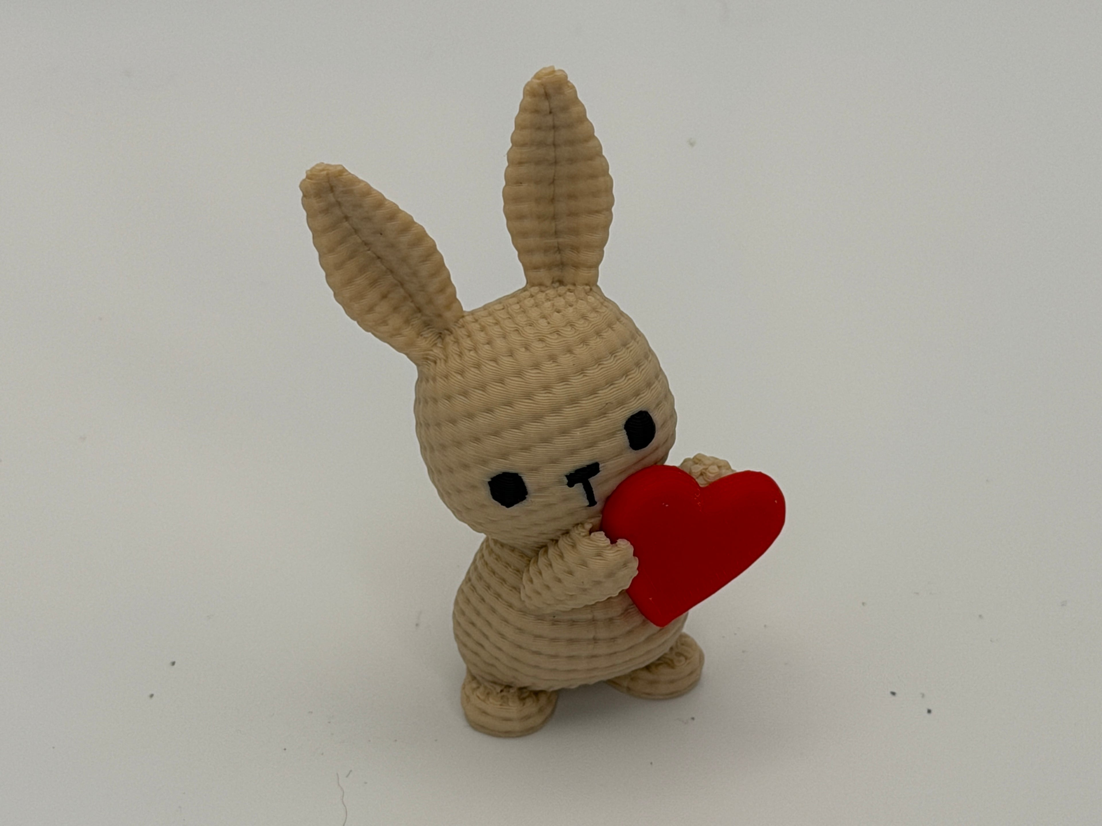 Cute Knitted effect Valentines Bunny holding a heart