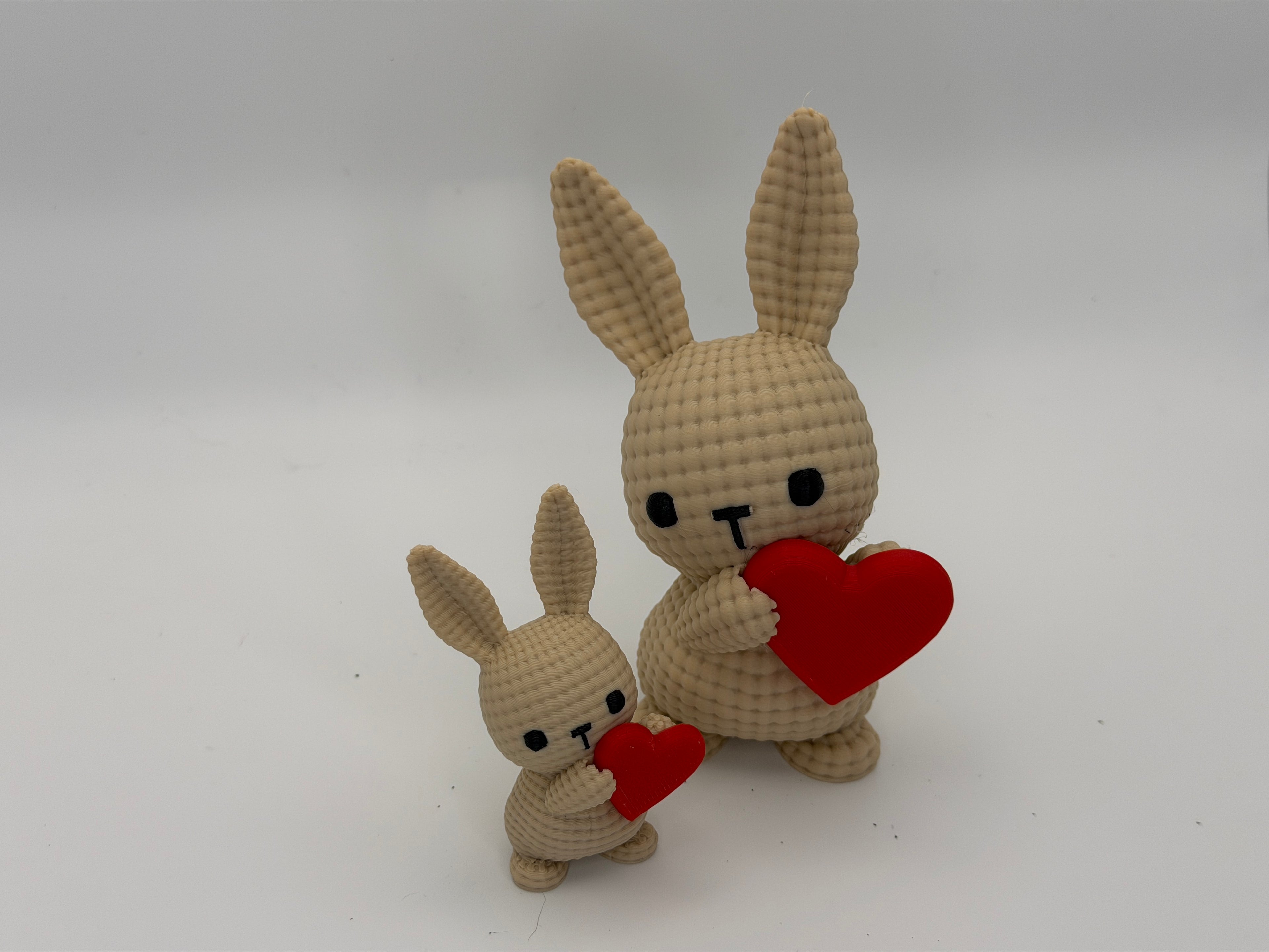 Cute Knitted effect Valentines Bunny holding a heart