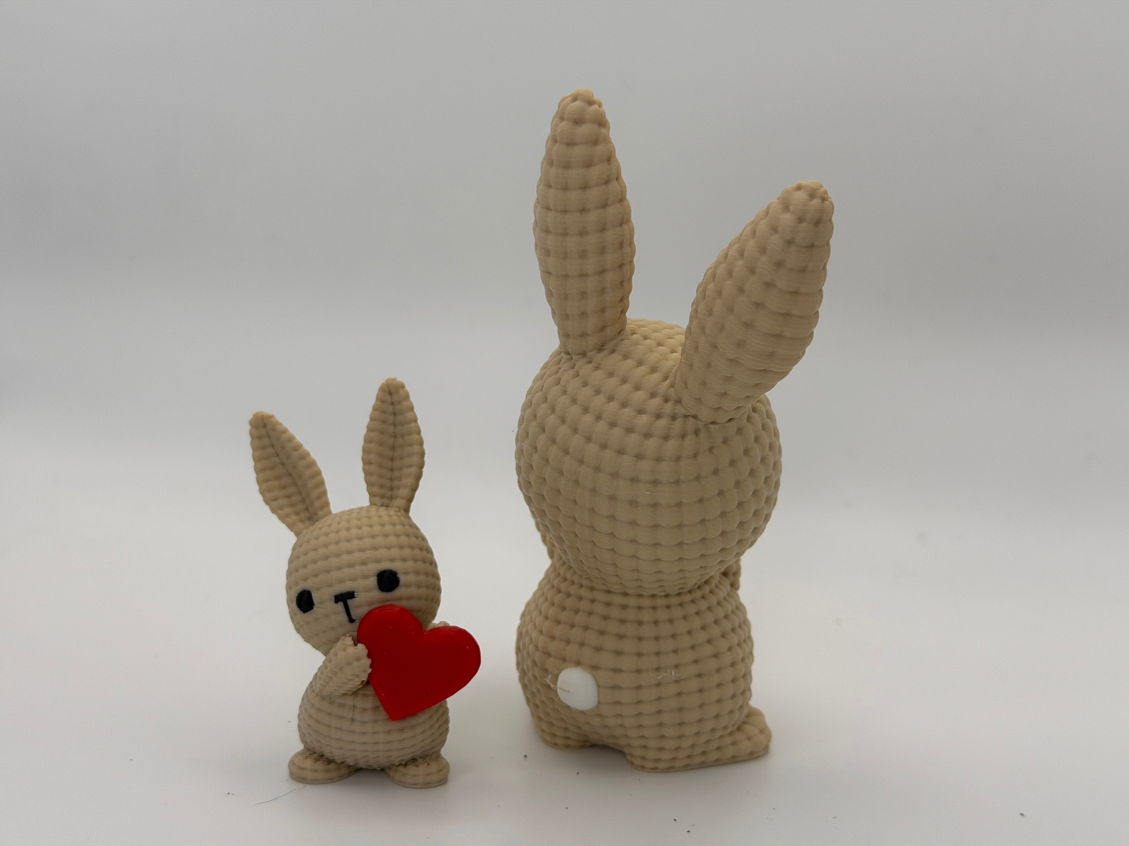 Cute Knitted effect Valentines Bunny holding a heart