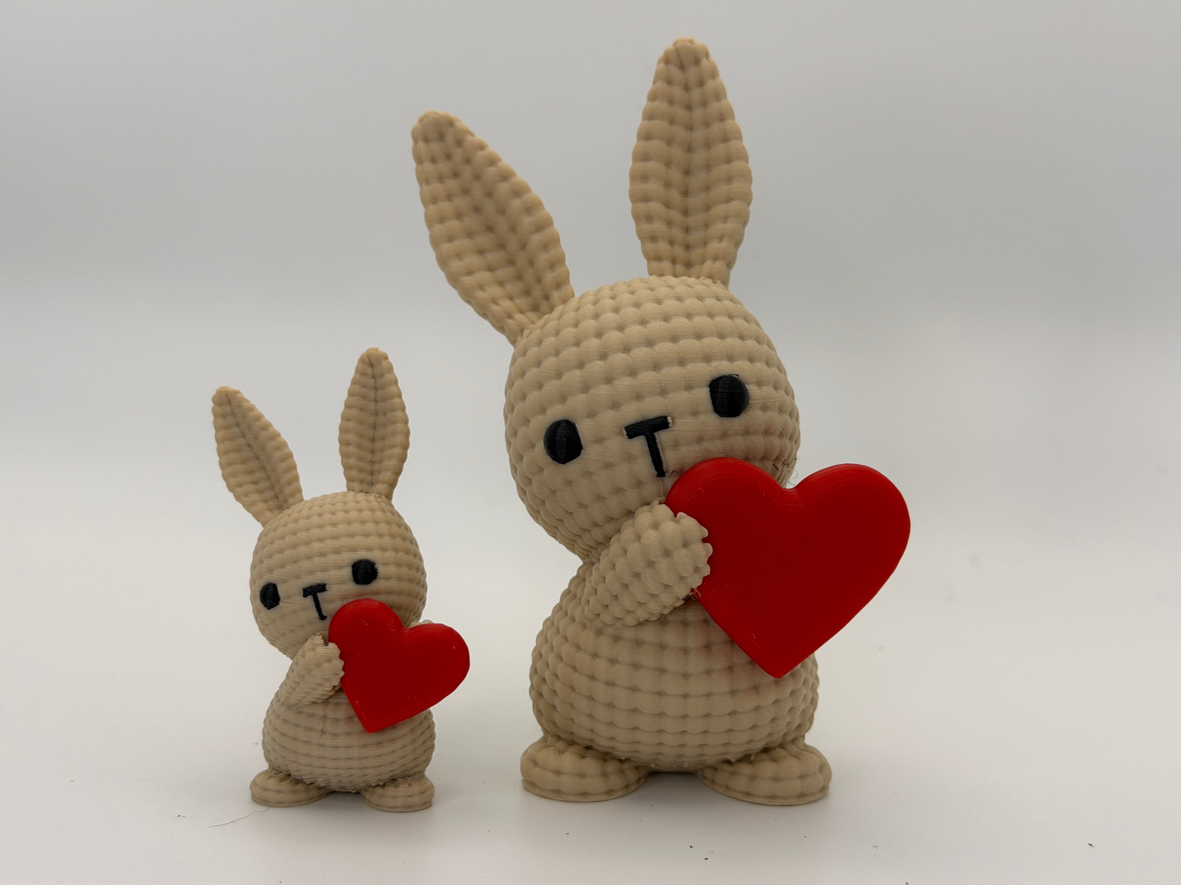 Cute Knitted effect Valentines Bunny holding a heart